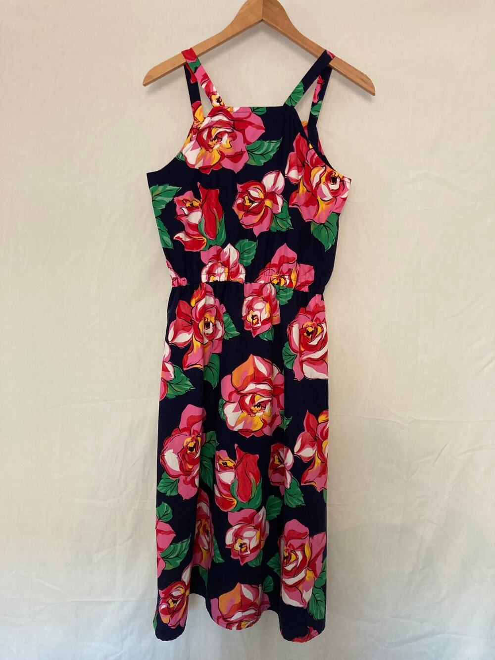 Floral midi apron dress